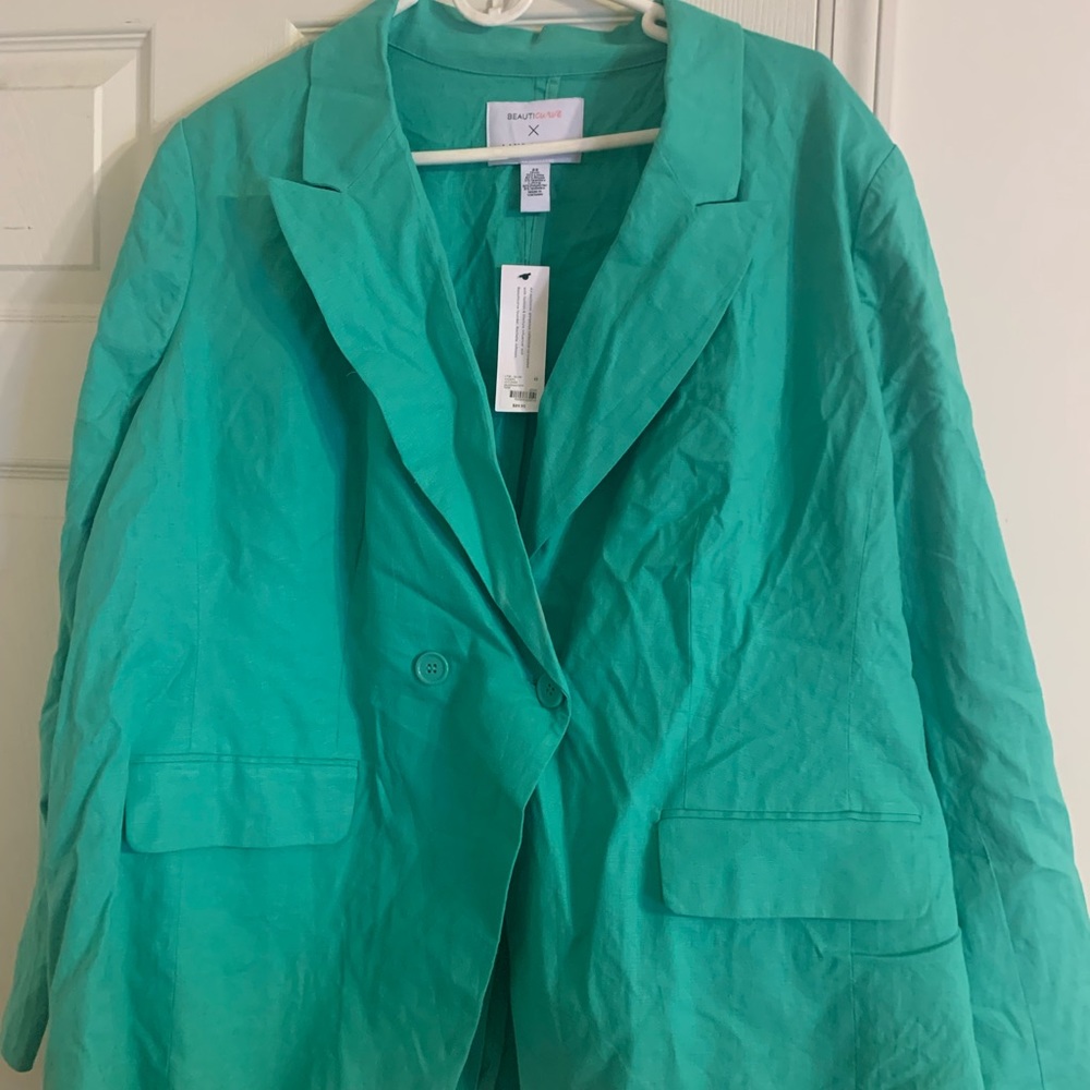 Lane Bryant suit sea foam linen